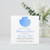 Invitation Dîner de répétition sur la plage Coquille coquille (Debout devant)