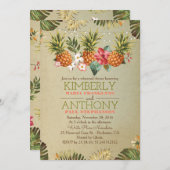 Invitation dîner de répétition sur la plage d'ananas tropical (Devant / Derrière)