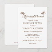 Invitation Dîner de répétition sur la plage des palmiers trop (Devant / Derrière)