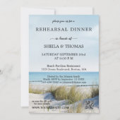 Invitation Dîner de répétition sur la plage et les dunes QR C (Devant)