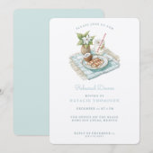 Invitation Dîner de répétition sur la plage | Mariage d'hiver (Devant / Derrière)