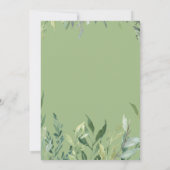 Invitation Dîner de répétition sur le feuillage botanique mod (Dos)