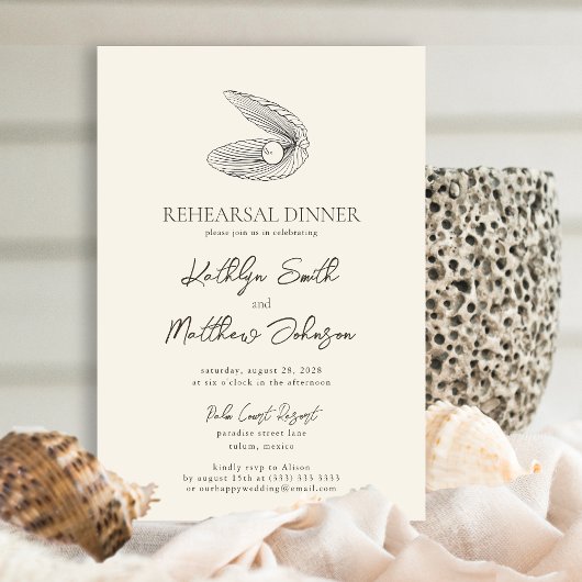 Invitation Dîner de répétition sur l'océan de Shell Beach mod