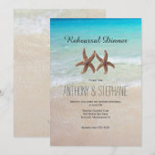 Invitation Dîner de répétition sur l'océan et la plage (Devant / Derrière)