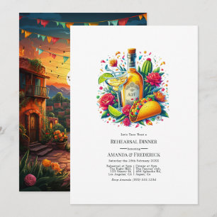 Invitation Dîner de répétition Tacos et Tequila Fiesta mexica