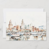 Invitation Dîner de répétition Tampa Florida Skyline Watercol (Dos)