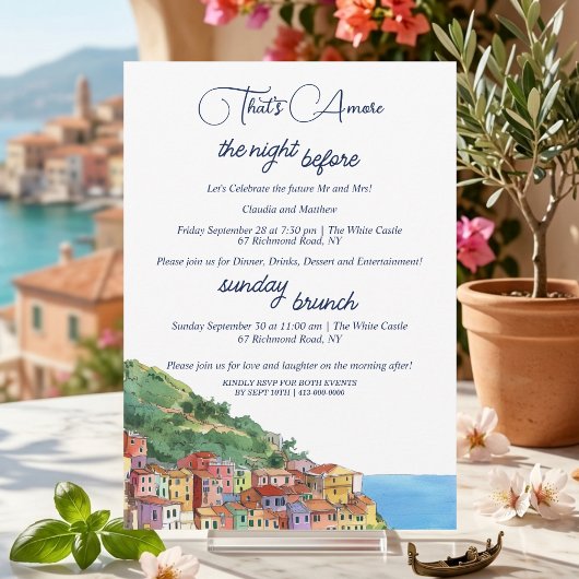 Invitation Dîner de répétition That's Amore & Brunch du diman