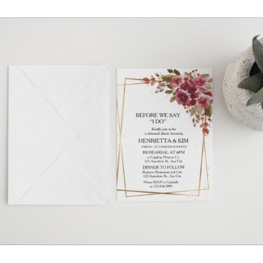 Invitation Dîner de répétition thématique automne ou automne