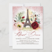 Invitation Dîner de répétition Tour Eiffel Vintage Paris (Devant)