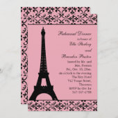 Invitation Dîner de répétition Tres Paris Invitation(rose) (Devant / Derrière)
