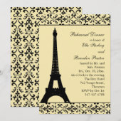 Invitation Dîner de répétition Tres Paris (jaune) (Devant / Derrière)