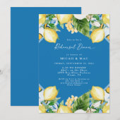 Invitation Dîner de répétition Tropical Bleu Méditerranéen (Devant / Derrière)