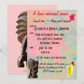 Invitation Dîner de répétition tropical de Luau (Devant / Derrière)