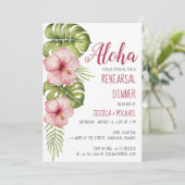 Invitation Dîner de répétition tropicale Aloha Aquarelle flor (Debout devant)