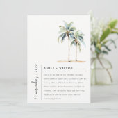 Invitation Dîner de répétition tropicale avec palmiers minima (Debout devant)