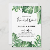 Invitation Dîner de répétition tropicale Feuille variée (Devant)