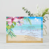 Invitation Dîner de répétition tropicale Plage de sable (Debout devant)
