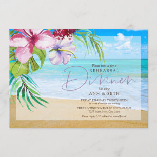 Invitation Dîner de répétition tropicale Plage de sable