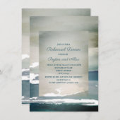 Invitation Dîner de répétition turquoise bleu vert (Devant / Derrière)