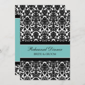 Invitation Dîner de répétition Turquoise de Damas (Devant / Derrière)