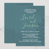 Invitation Dîner de répétition Turquoise de la palme noire In (Devant / Derrière)