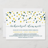 Invitation Dîner de répétition turquoise et jaune Confetti Do (Devant)