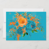 Invitation Dîner de répétition turquoise et orange (Dos)