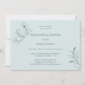 Invitation Dîner de répétition Turquoise floral élégant (Devant)