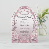 Invitation Dîner de répétition unique rose (Debout devant)