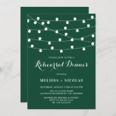 Invitation Dîner de répétition vert à chaîne blanche (Devant / Derrière)