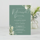 Invitation Dîner de répétition vert Eucalyptus Floral (Debout devant)