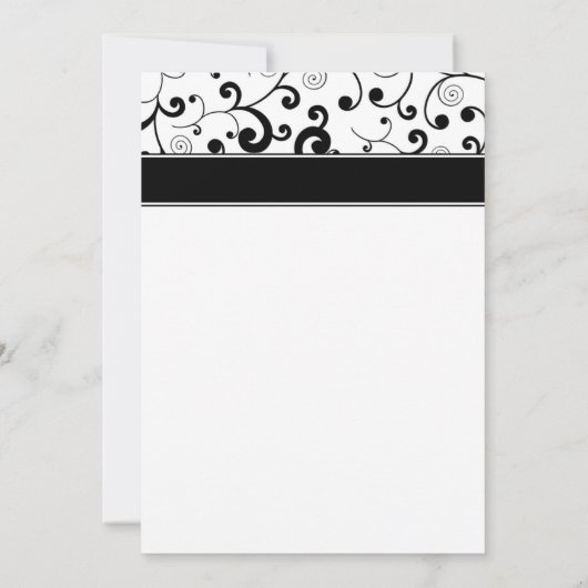 Invitation Dîner de répétition Vert Gerbera Daisy Black Scrol (Dos)