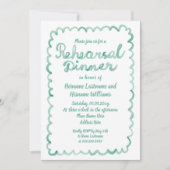 Invitation Dîner de répétition vert olive tiré à la main (Devant)