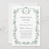 Invitation Dîner de répétition verte de l'Ornat victorien (Devant)