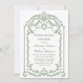 Invitation Dîner de répétition verte de l'Ornat victorien (Devant)