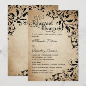 Invitation Dîner de répétition vintage (Devant / Derrière)