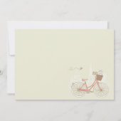 Invitation Dîner de répétition vintage à bicyclette rose (Dos)