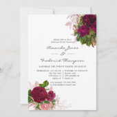 Invitation Dîner de répétition vintage Chic Blush & Burgundy (Devant)