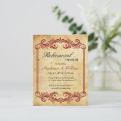 Invitation Dîner de répétition vintage de Bourgogne (Debout devant)