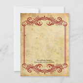 Invitation Dîner de répétition vintage de Bourgogne (Dos)