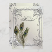 Invitation dîner de répétition vintage de paon (Devant / Derrière)