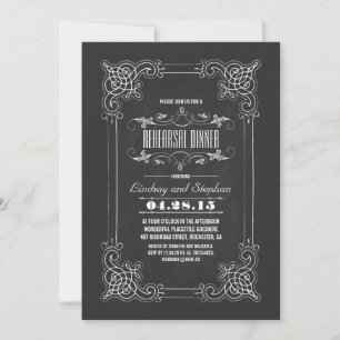 Invitation Dîner de répétition vintage de tableau noir