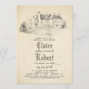 Invitation Dîner de répétition Vintage du vieux château de Fa