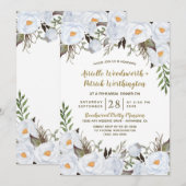 Invitation Dîner de répétition Vintage Dusty Blue Gold (Devant / Derrière)