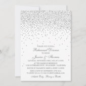 Invitation Dîner de répétition vintage Glam Silver Confetti (Devant)