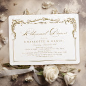 Invitation Dîner de répétition Vintage Gold