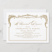 Invitation Dîner de répétition Vintage Gold (Devant)
