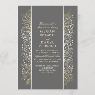 Invitation Dîner de répétition Vintage Gold Floral