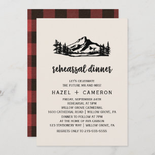 Invitation Dîner de répétition vintage Wilderness Buffalo Pla