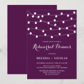 Invitation Dîner de répétition violet à chaîne blanche (Devant / Derrière)
